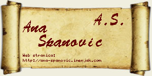 Ana Španović vizit kartica